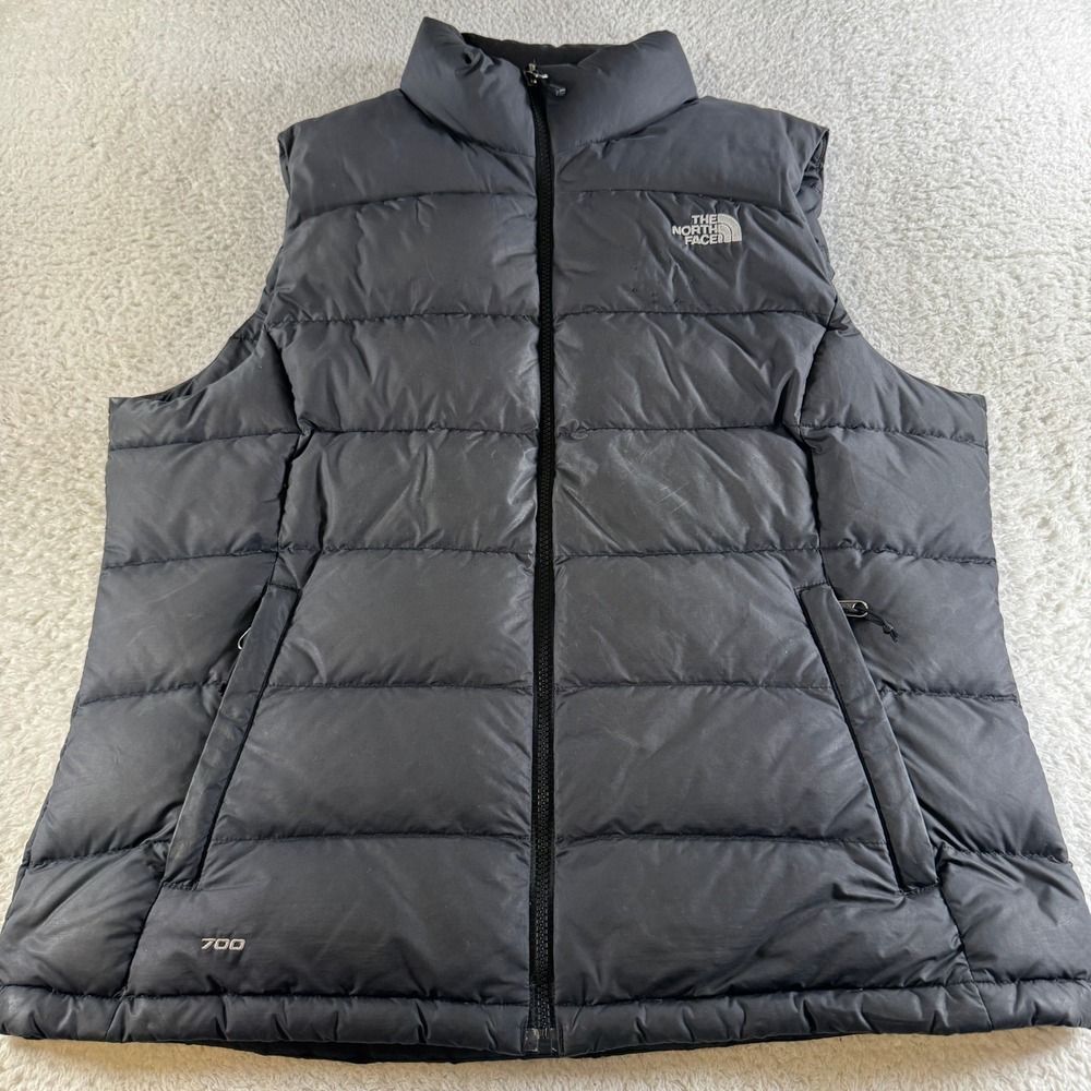 The North Face Puffer Vest Womens XL Black Fair 700 Down Insulated Outerwear